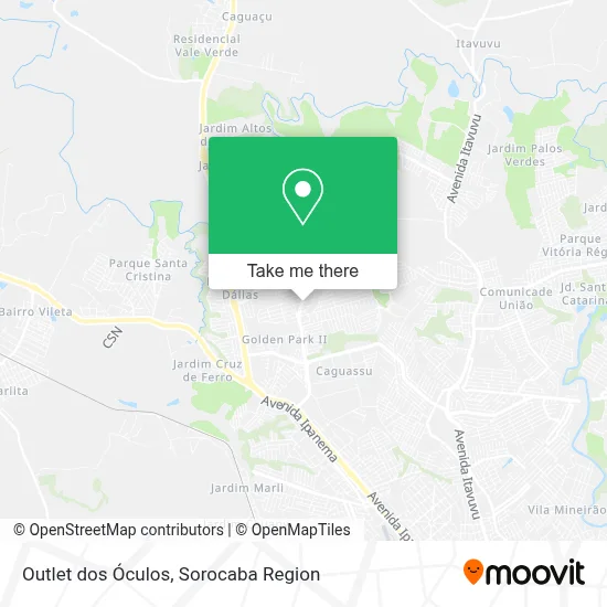 Outlet dos Óculos map