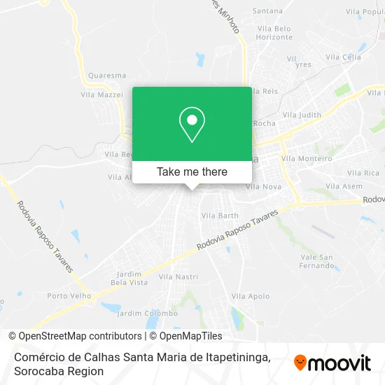 Comércio de Calhas Santa Maria de Itapetininga map