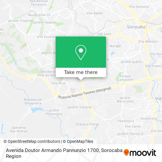 Avenida Doutor Armando Pannunzio 1700 map