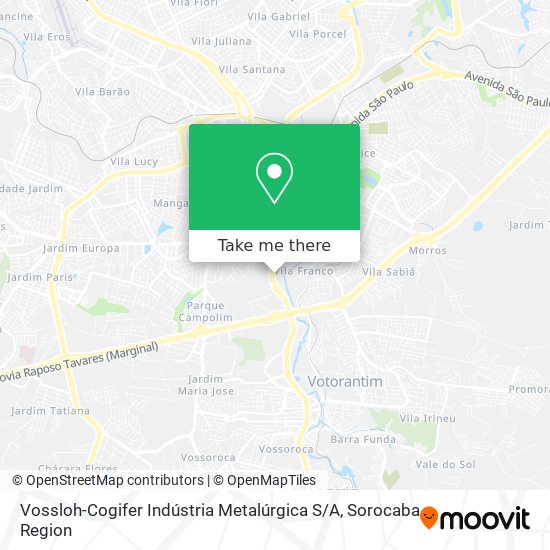 Mapa Vossloh-Cogifer Indústria Metalúrgica S / A