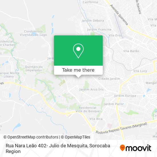 Mapa Rua Nara Leão 402- Julio de Mesquita