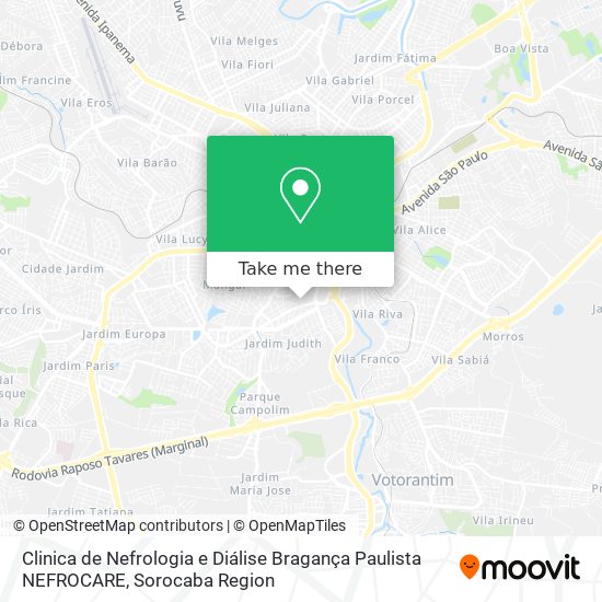 Mapa Clinica de Nefrologia e Diálise Bragança Paulista NEFROCARE