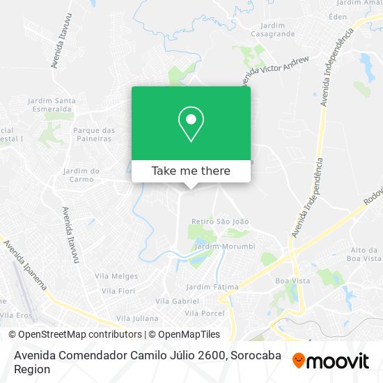 Mapa Avenida Comendador Camilo Júlio 2600