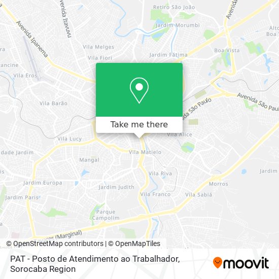 PAT - Posto de Atendimento ao Trabalhador map