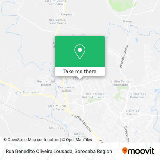 Mapa Rua Benedito Oliveira Lousada