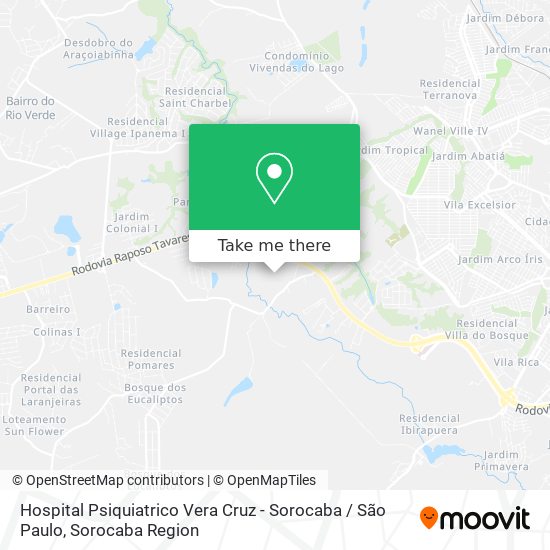 Mapa Hospital Psiquiatrico Vera Cruz - Sorocaba / São Paulo