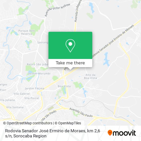 Mapa Rodovia Senador José Ermírio de Moraes, km 2,6 s / n