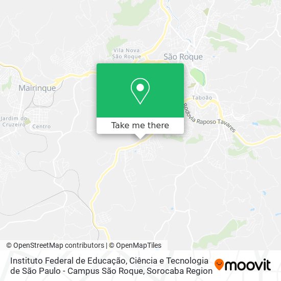 Mapa Instituto Federal de Educação, Ciência e Tecnologia de São Paulo - Campus São Roque