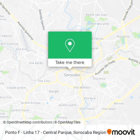 Ponto F - Linha 17 - Central Parque map