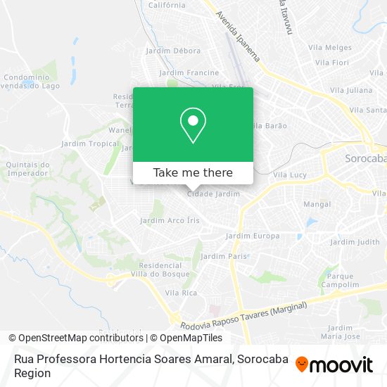 Mapa Rua Professora Hortencia Soares Amaral