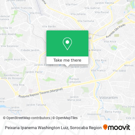 Peixaria Ipanema Washington Luiz map