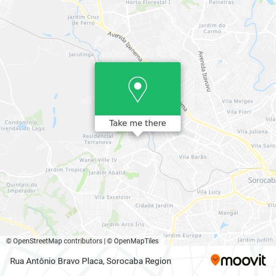 Mapa Rua Antônio Bravo Placa