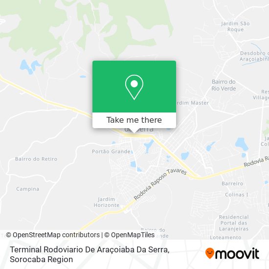Mapa Terminal Rodoviario De Araçoiaba Da Serra