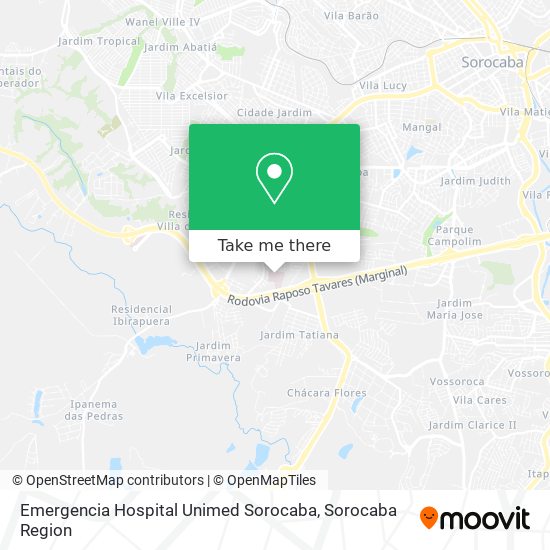 Emergencia Hospital Unimed Sorocaba map