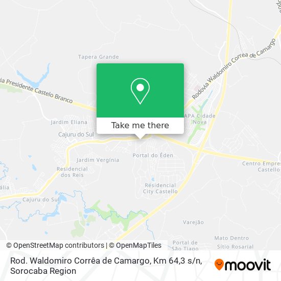 Mapa Rod. Waldomiro Corrêa de Camargo, Km 64,3 s / n