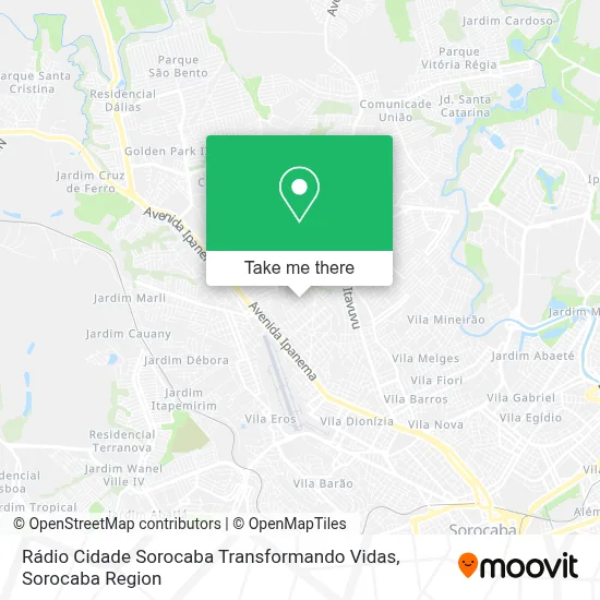 Rádio Cidade Sorocaba Transformando Vidas map