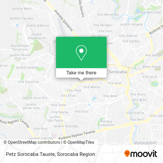 Petz Sorocaba Tauste map