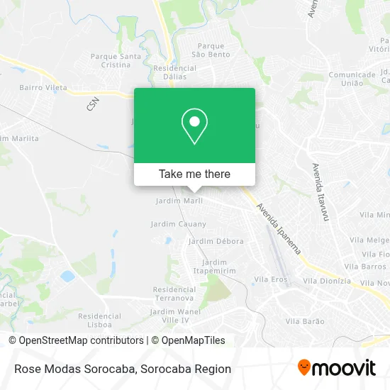 Rose Modas Sorocaba map