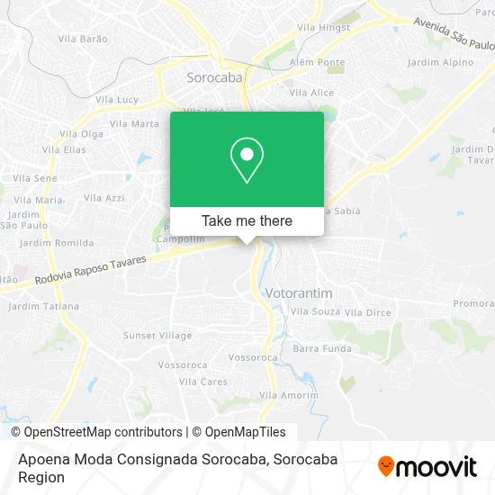 Apoena Moda Consignada Sorocaba map