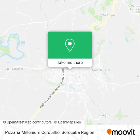 Pizzaria Millenium Cerquilho map