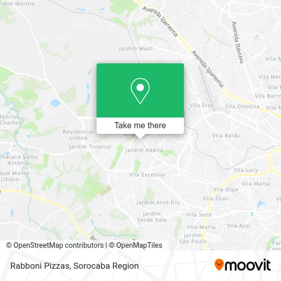 Rabboni Pizzas map