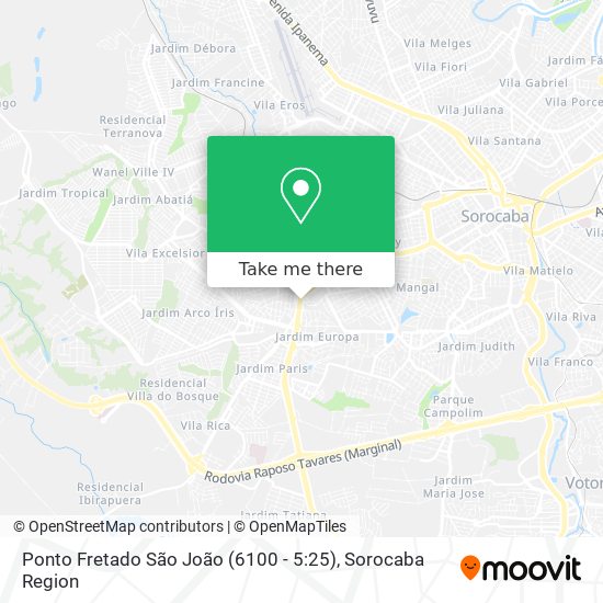 Ponto Fretado São João (6100 - 5:25) map