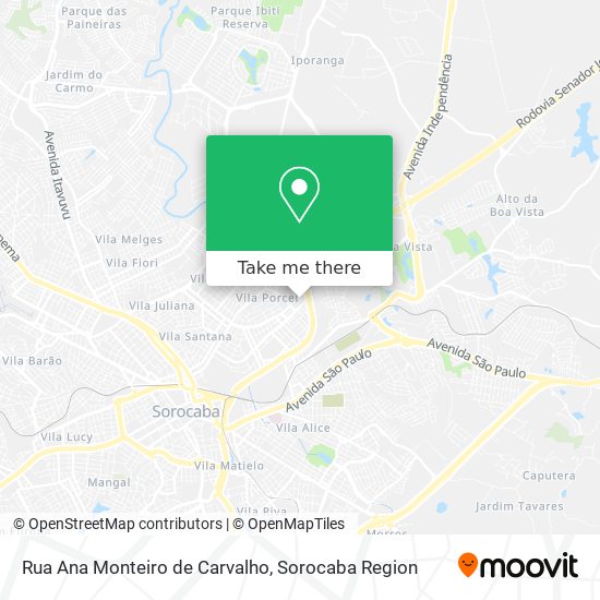 Mapa Rua Ana Monteiro de Carvalho