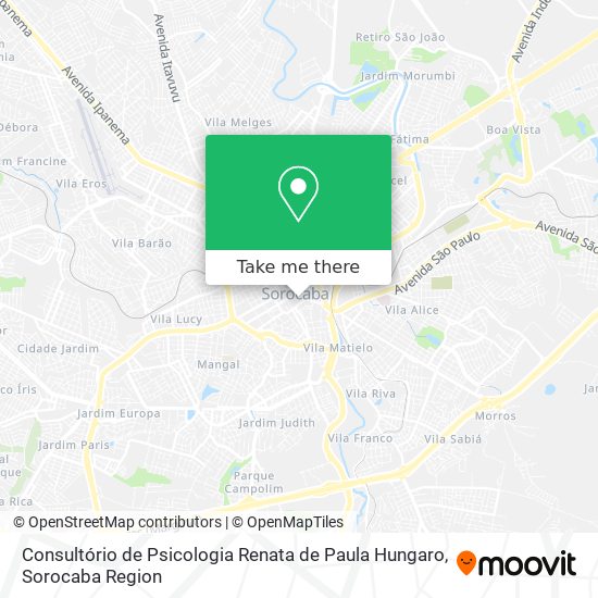 Mapa Consultório de Psicologia Renata de Paula Hungaro