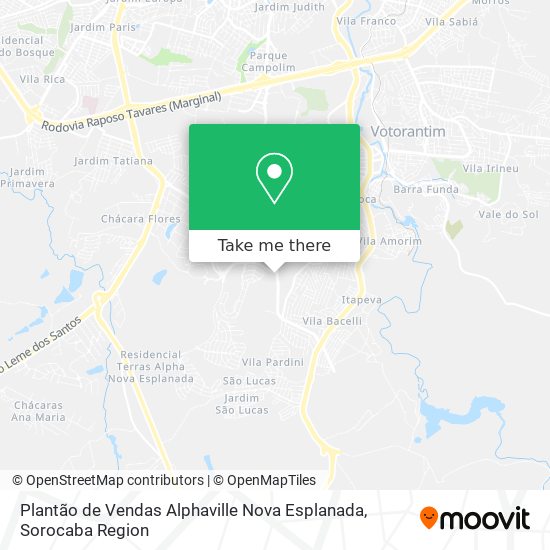 Plantão de Vendas Alphaville Nova Esplanada map