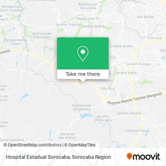 Mapa Hospital Estadual Sorocaba