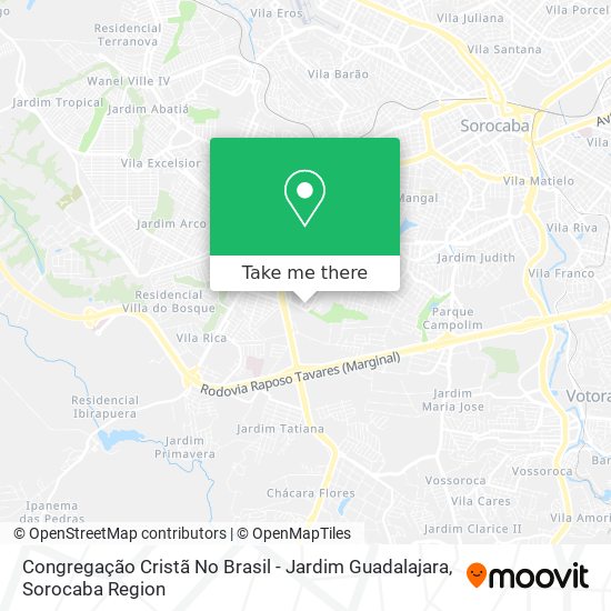 Mapa Congregação Cristã No Brasil -  Jardim Guadalajara