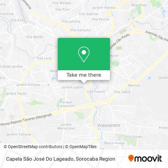 Mapa Capela São José Do Lageado