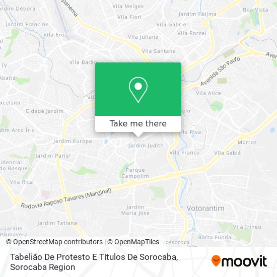 Tabelião De Protesto E Títulos De Sorocaba map