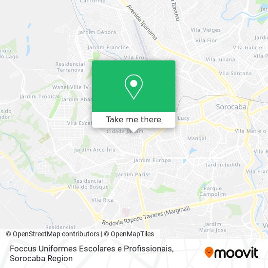 Mapa Foccus Uniformes Escolares e Profissionais