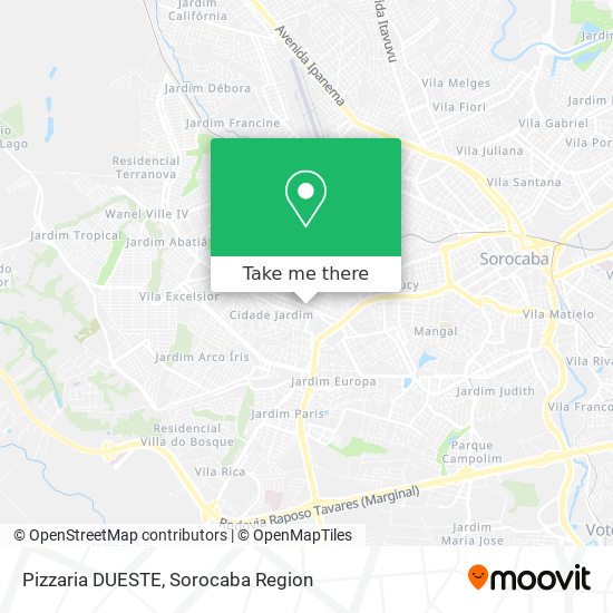 Mapa Pizzaria DUESTE