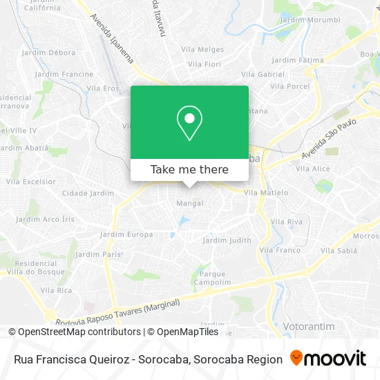 Rua Francisca Queiroz - Sorocaba map