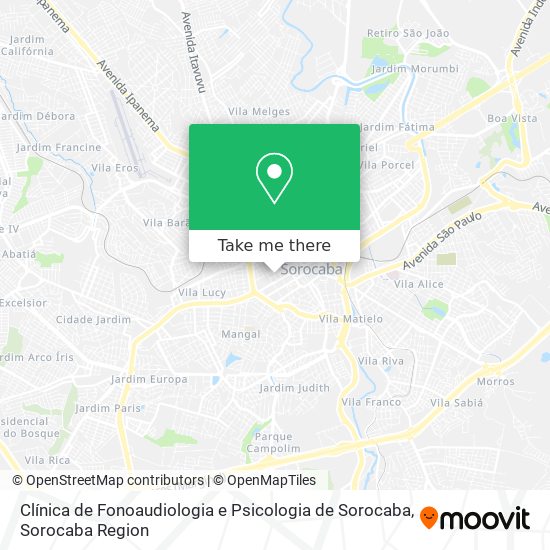 Mapa Clínica de Fonoaudiologia e Psicologia de Sorocaba