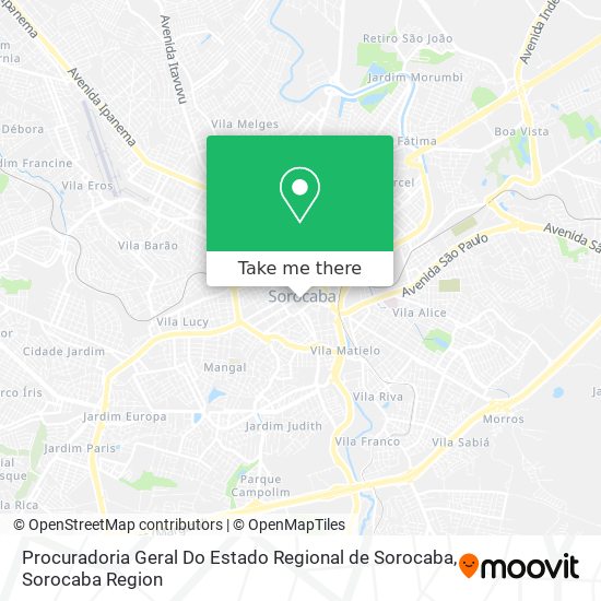 Procuradoria Geral Do Estado Regional de Sorocaba map