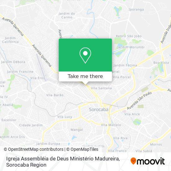 Mapa Igreja Assembléia de Deus Ministério Madureira