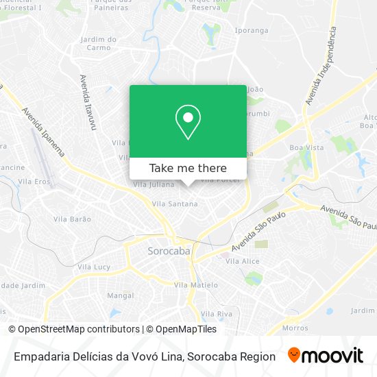 Mapa Empadaria Delícias da Vovó Lina