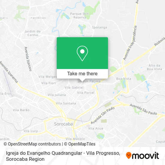 Igreja do Evangelho Quadrangular - Vila Progresso map