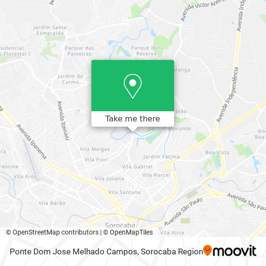 Mapa Ponte Dom Jose Melhado Campos