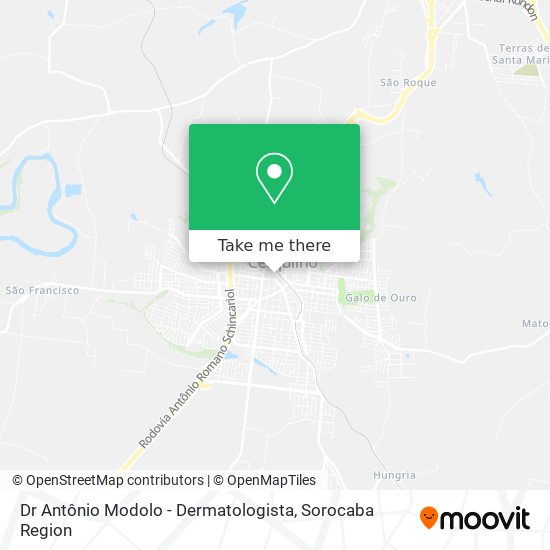 Mapa Dr Antônio Modolo - Dermatologista