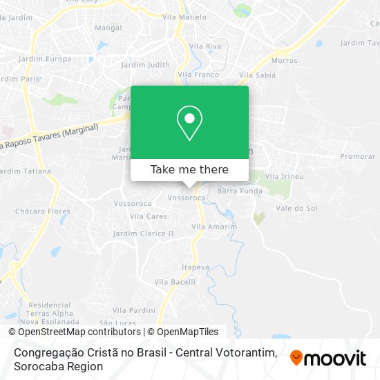 Congregação Cristã no Brasil - Central Votorantim map