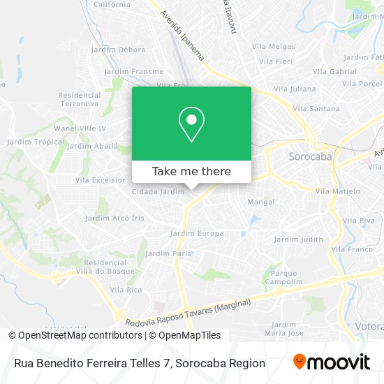 Mapa Rua Benedito Ferreira Telles 7