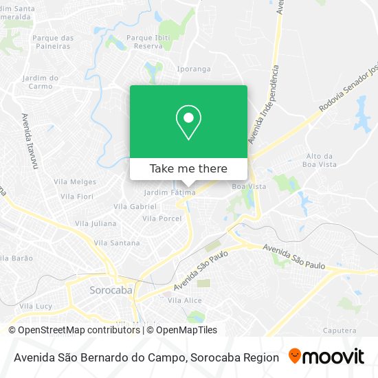 Mapa Avenida São Bernardo do Campo