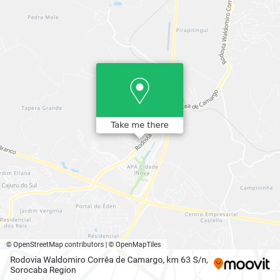 Mapa Rodovia Waldomiro Corrêa de Camargo, km 63 S / n