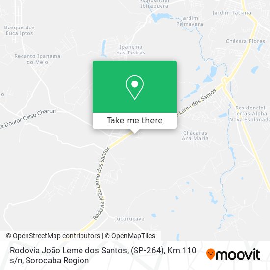 Mapa Rodovia João Leme dos Santos, (SP-264), Km 110 s / n