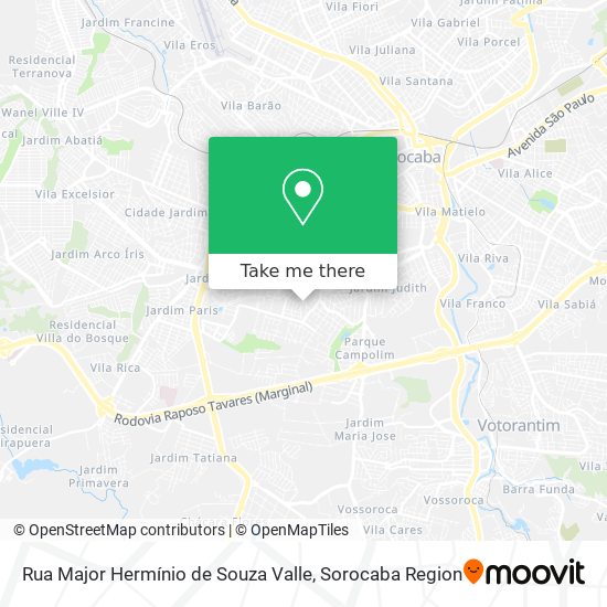 Mapa Rua Major Hermínio de Souza Valle