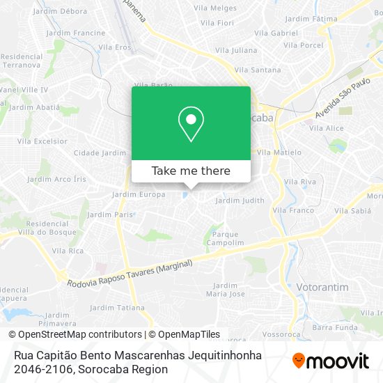 Rua Capitão Bento Mascarenhas Jequitinhonha 2046-2106 map